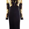Pas Cher Versace Robe mi longue à imprimé Barocco robes de jour femme 2 Versace robe mi-longue à imprimé Barocco
