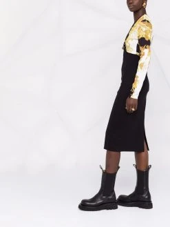 Versace robe mi-longue à imprimé Barocco