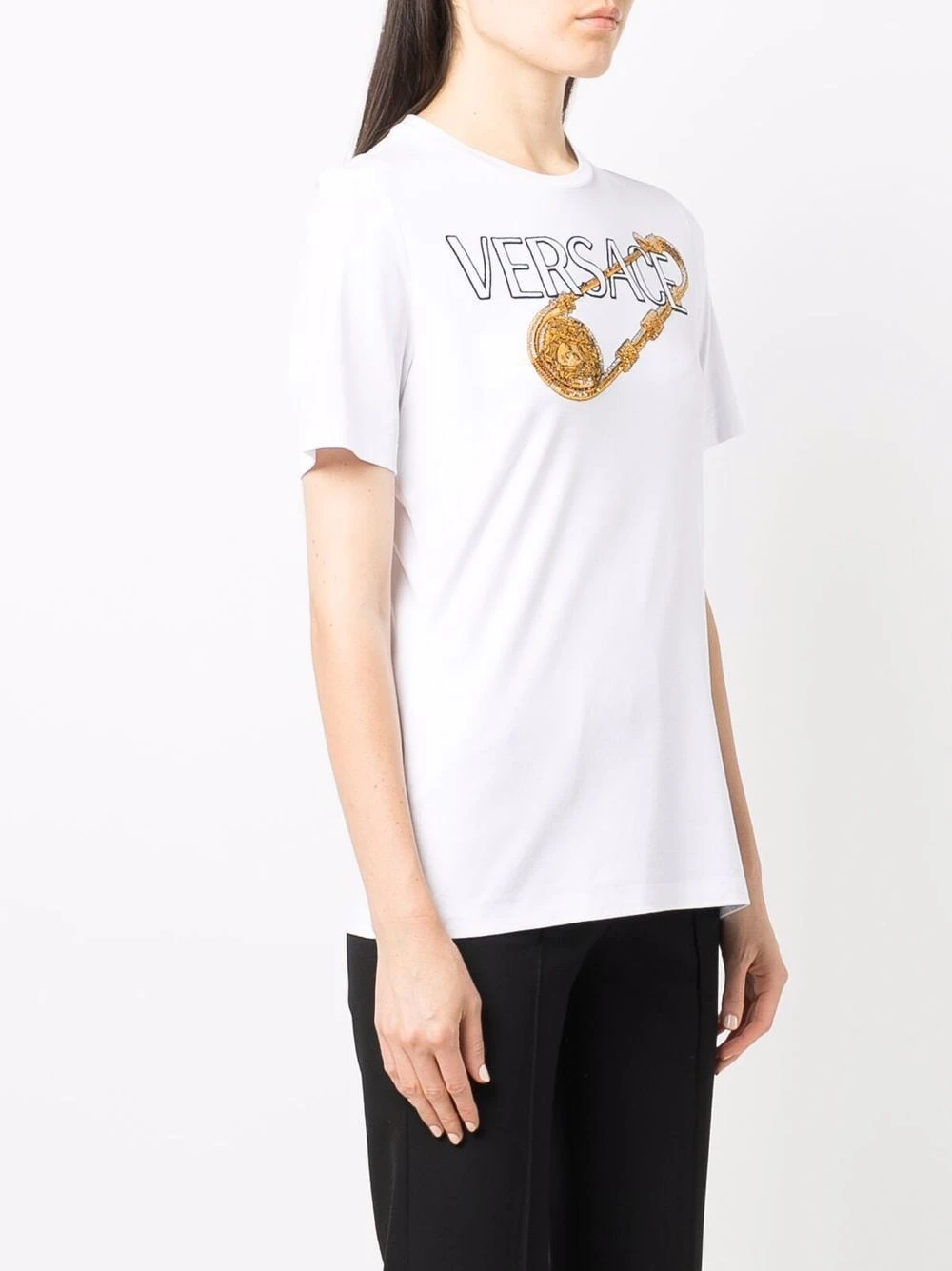 Versace T shirt à logo imprimé Faible Prix t-shirts & jerseys femme 5 Versace t-shirt à logo imprimé