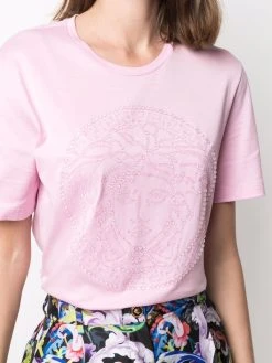 Versace t-shirt à logo Medusa orné de cristaux