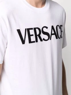 Versace t-shirt à logo brodé