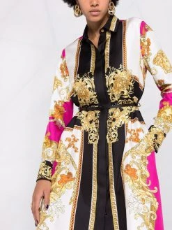 Versace robe-chemise en soie à imprimé Medusa Renaissance