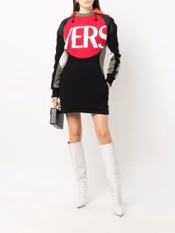 Versace robe-pull à empiècements contrastants