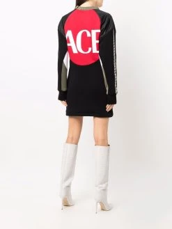 Versace robe-pull à empiècements contrastants