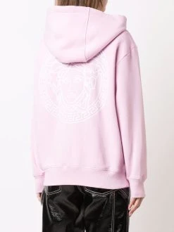Versace hoodie zippé à logo imprimé