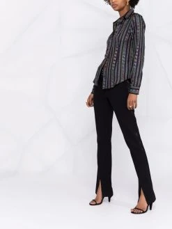 Versace chemise en soie à imprimé Greca Neon