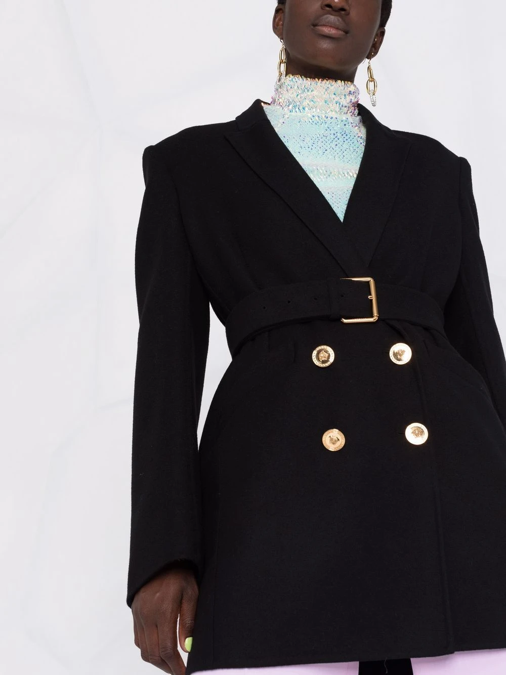 Qualité Supérieure Versace Manteau à boutonnière croisée manteaux croisés & cabans femme 7 Versace manteau à boutonnière croisée