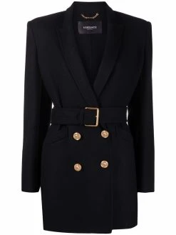 Versace manteau à boutonnière croisée