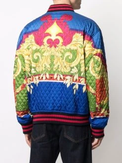 Versace veste bomber matelassée à imprimé baroque