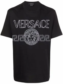 Versace t-shirt à logo brodé
