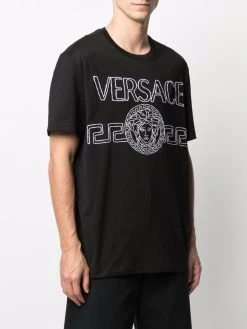 Versace t-shirt à logo brodé
