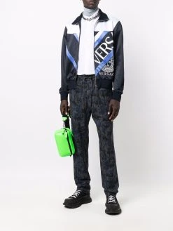 Versace sweat zippé à logo imprimé
