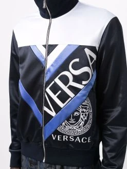 Versace sweat zippé à logo imprimé
