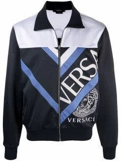 Versace sweat zippé à logo imprimé