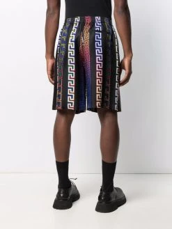 Prix Aimable Versace Short en soie à imprimé Greca Neon bermudas homme 10 Versace short en soie à imprimé Greca Neon