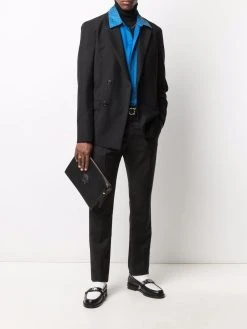 Versace pantalon à taille contrastante