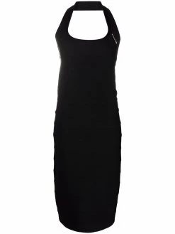 Versace robe dos-nu à détail d'épingle