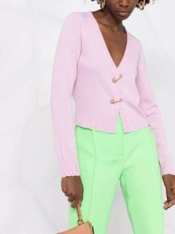 Versace cardigan en maille fine à effet usé