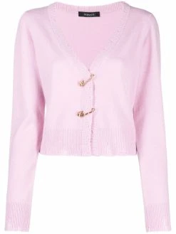 Versace cardigan en maille fine à effet usé