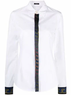 Versace chemise en popeline à détails Greca
