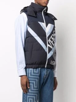 Versace gilet matelassé à logo imprimé
