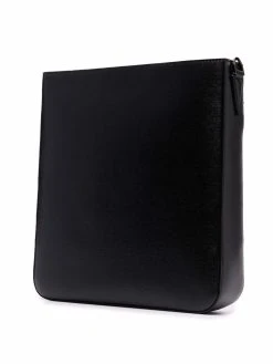 Versace sacoche en cuir à logo embossé