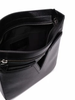 Versace sacoche en cuir à logo embossé