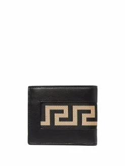 Versace portefeuille Greca pliant en cuir