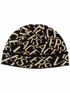 Versace bonnet Ă logo en intarsia