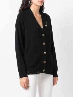 Versace cardigan en maille fine à effet usé