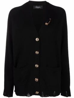 Versace cardigan en maille fine à effet usé