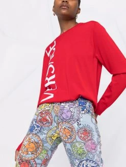 Versace pull en laine à logo imprimé