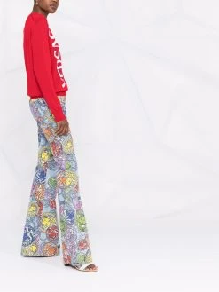 Versace pull en laine à logo imprimé