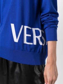Versace pull à logo intarsia