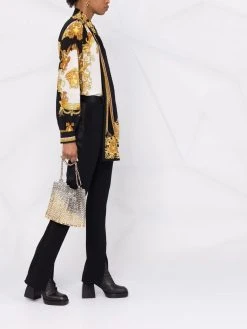 Versace chemise en soie à imprimé Barocco