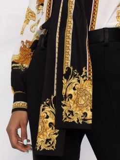 Versace chemise en soie à imprimé Barocco