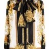 Versace chemise en soie à imprimé Barocco