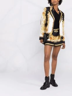 Versace blazer en soie à imprimé Barocco