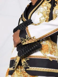 Versace Blazer en soie à imprimé Barocco Qualité Excellente blazers femme 10 Versace blazer en soie à imprimé Barocco