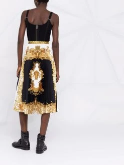 Versace jupe plissée à imprimé trompe l'œil