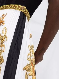 Versace jupe plissée à imprimé trompe l'œil