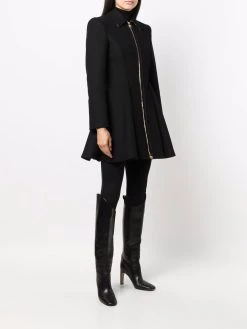 Versace manteau zippé à ourlet péplum