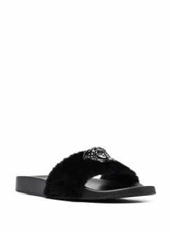 Versace Claquettes La Medusa en fourrure artificielle Se Vend Bas Prix tongs & claquettes femme 7 Versace claquettes La Medusa en fourrure artificielle