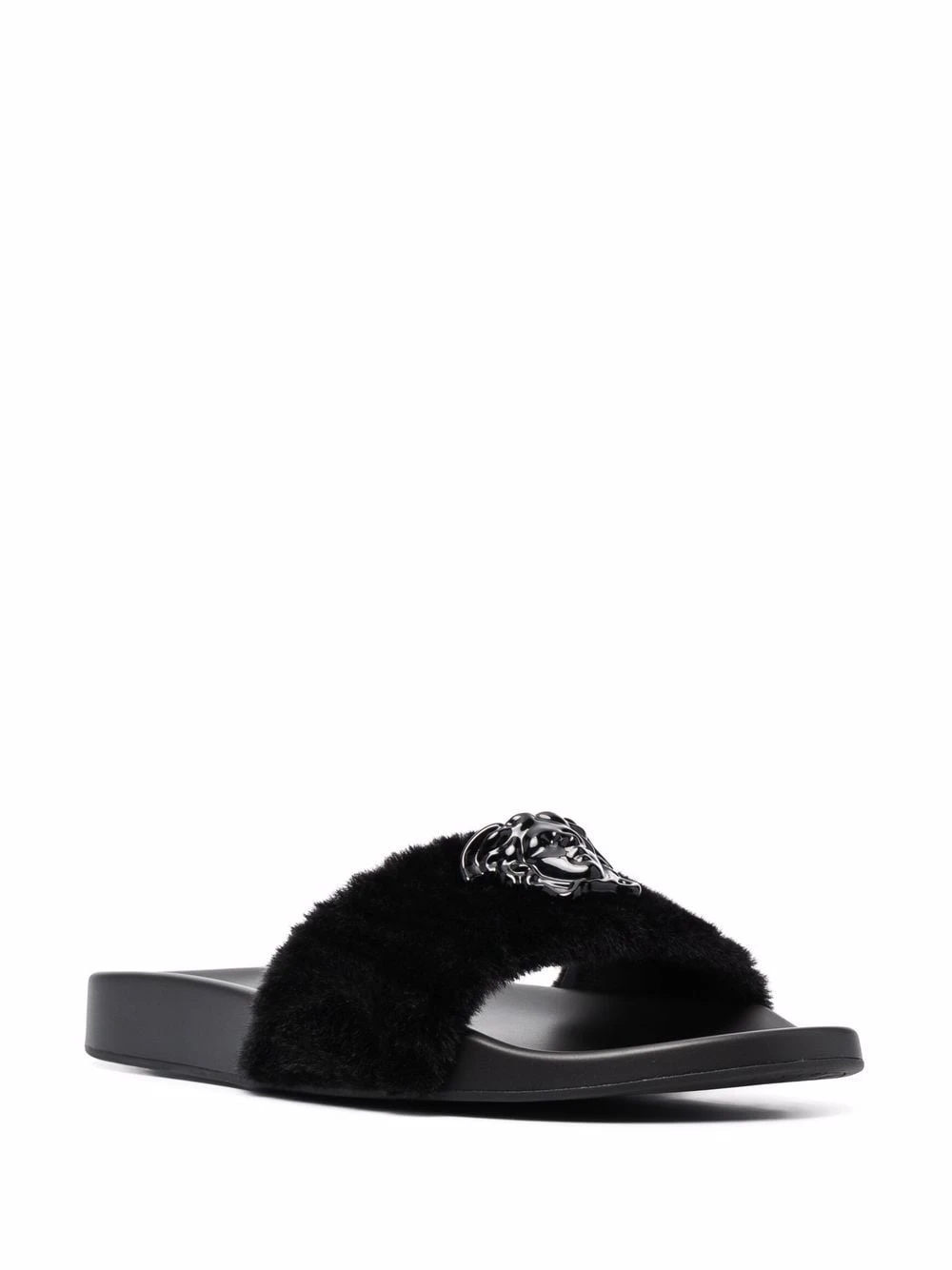 Versace Claquettes La Medusa en fourrure artificielle Se Vend Bas Prix tongs & claquettes femme 4 Versace claquettes La Medusa en fourrure artificielle