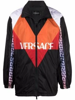 Versace veste de sport colour block Ă logo