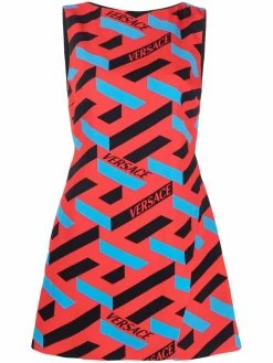 Versace robe sans manches à motif monogrammé