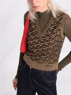 Versace débardeur La Greca à effet métallisé