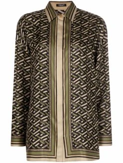 Versace chemise en soie à imprimé graffiti