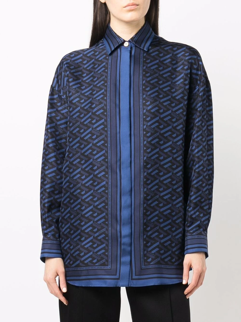 Versace 50% Off De Vente Chemise à logo imprimé blouses femme 5 Versace chemise à logo imprimé