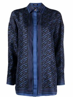 Versace chemise à logo imprimé